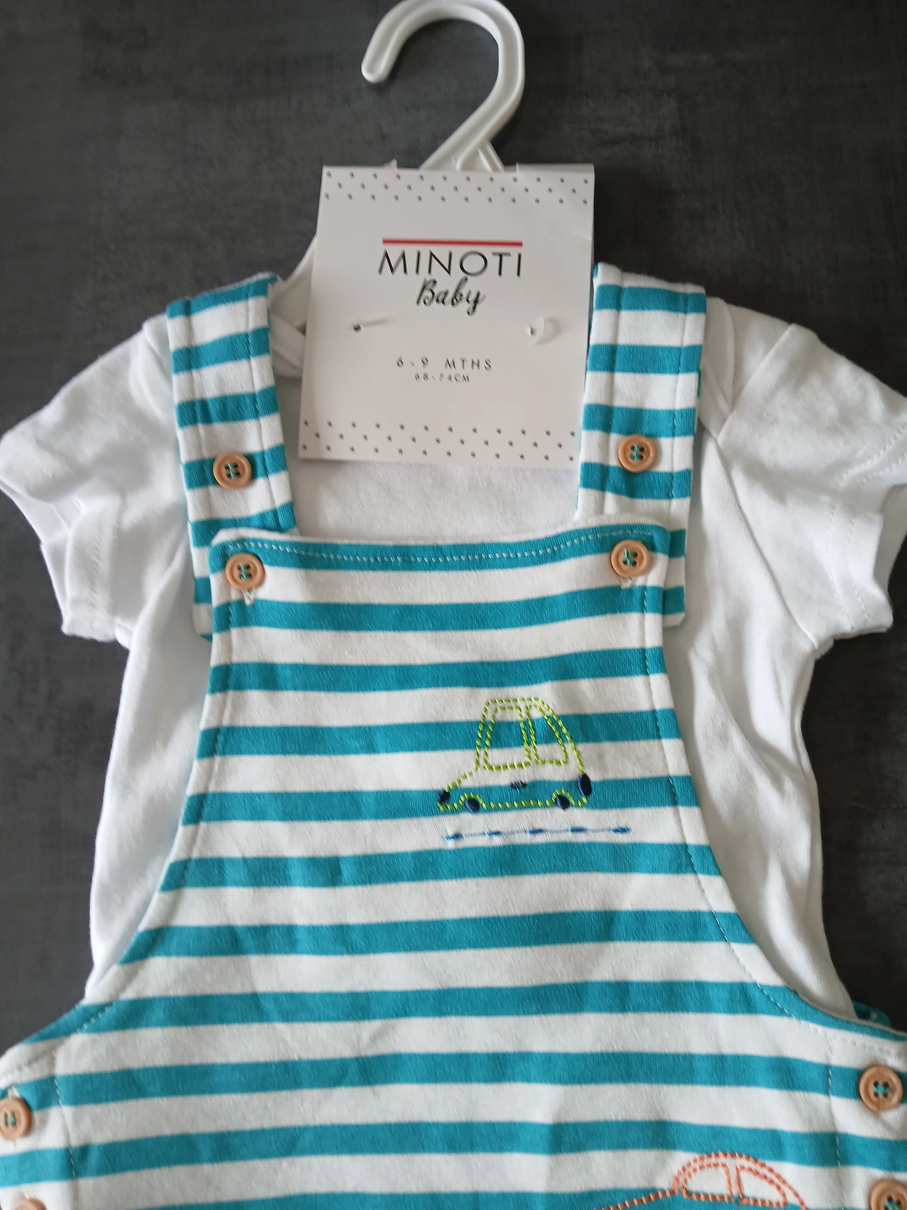 conjunto macacão curto para menino minoti baby 67/71 cm 6/9 meses – photo 2